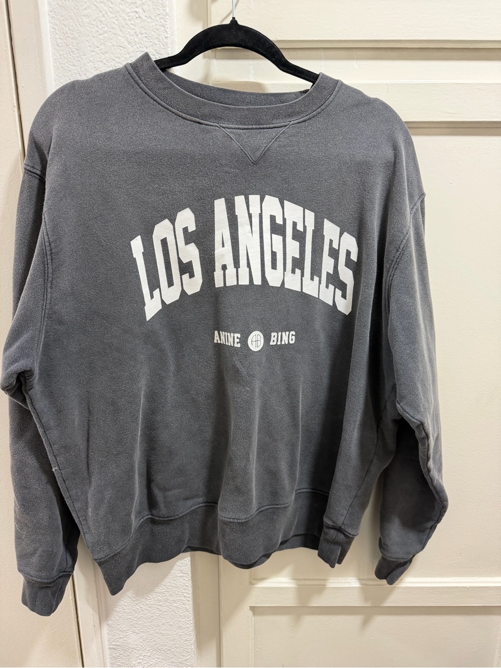 Anine Bing Charcoal Gray 'Los Angeles' Crewneck Sweatshirt